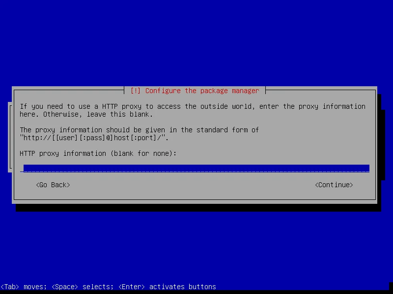 Pengaturan alamat proxy jaringan internet pada Debian 11
