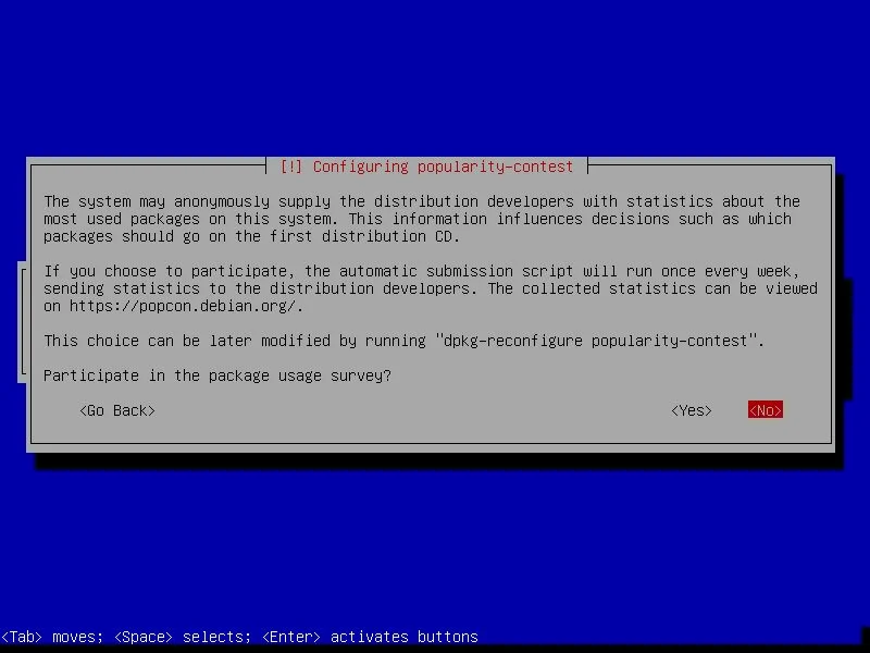 Partisipasi survei popularitas paket software popularity contest Debian 11