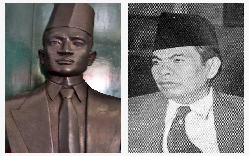 Sugondo Djojopuspito Ketua Kongres dan Mohammad Yamin Sekretaris Perumus Sumpah Pemuda